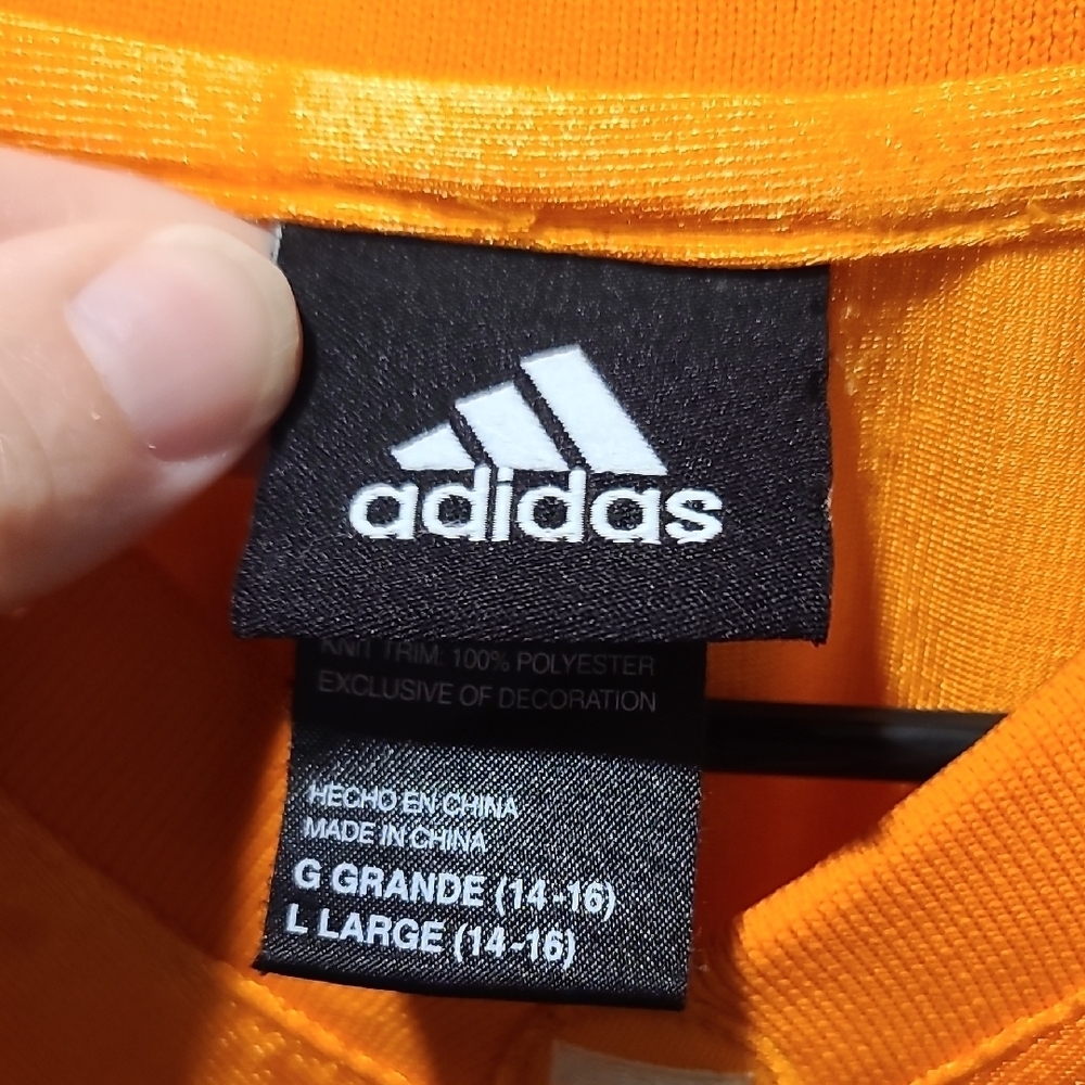 Adidas Men's Orange Jersey Shirt (B4) - Picture 2 of 6
